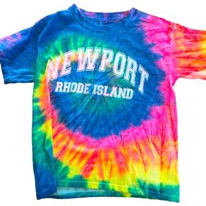 Neon Tie Dye Newport Rhode Island Tshirt. Small 6/8
